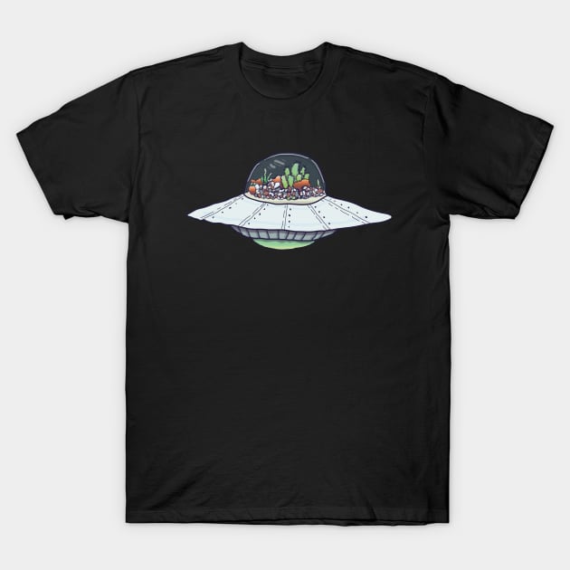 UFO Terrarium T-Shirt by Dialon25